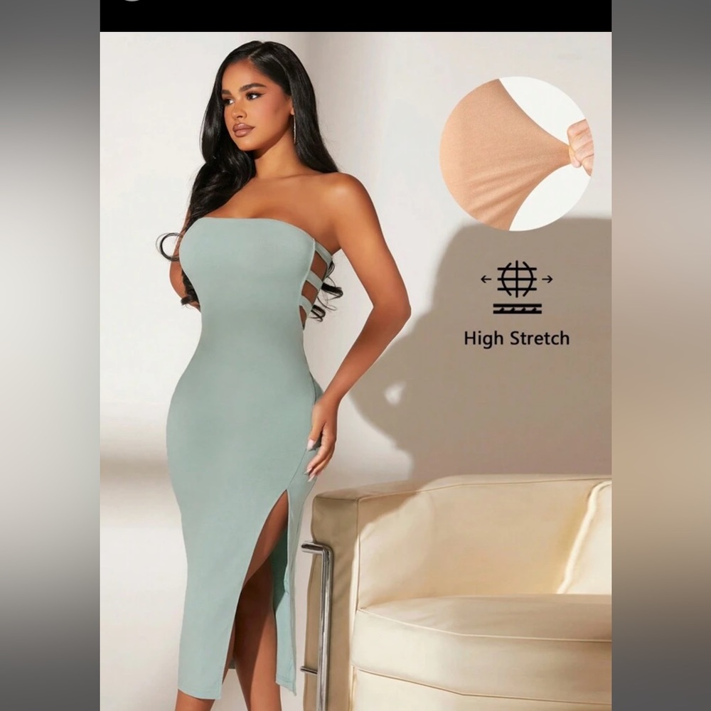 Strapless cut out dress